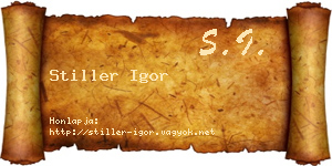 Stiller Igor névjegykártya